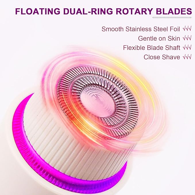 BloomlyPro Facial Hair Remover, Gentle Micro-Trimming with Led Light, Portable Design, Painless Electric Face Razor for Coarse Hair (Pink)
