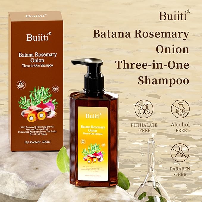 Batana Oil Shampoo for Hair Growth – Infused with Rosemary & Onion, Anti Hair Loss & Thickening Treatment for Women & Men, Promotes Regrowth, Sulfate Free Natural Formula, 10.14 fl oz