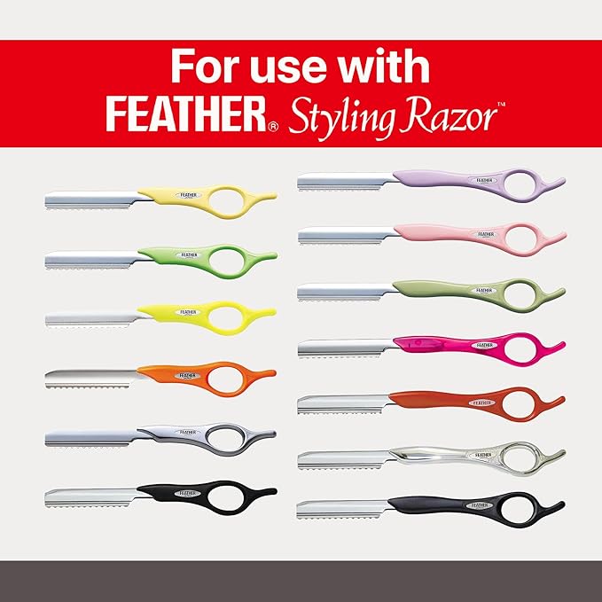 Feather - 7.25-inch Red Texturizing Styling Razor Handle – The Professional tool for Hair Cutting, Thinning, Layering, Texturizing and Feathering - The # 1 Stylist and Barber Razor Tool