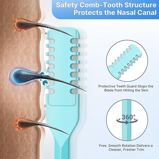 8PCS Nasal Hair Cutter for Women Men, 2026 Upgraded Portable 2-in-1 Nasal Hair Cutter Sticks Double Sided Nose Knife with Soft Cleaning Brush
