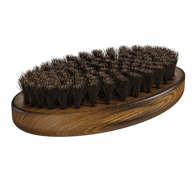 Beard Struggle Men's Beard Brush - Durable Nylon Bristles with Polished Beechwood Handle for Viking Savage Hair & Grooming - Perfect Travel Size