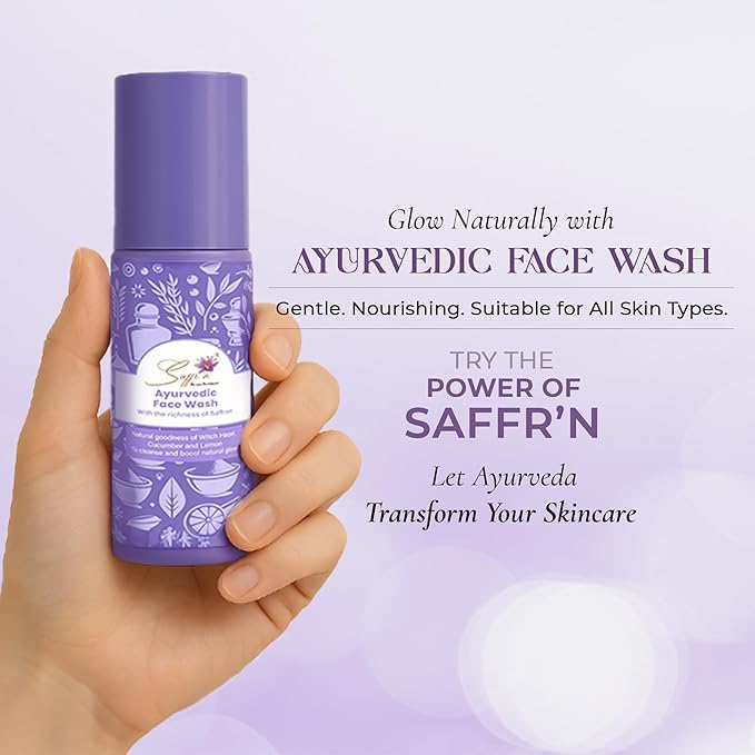 Ayurvedic Face Wash with Witch Hazel, Saffron ext.,Lemon ext., Rose water, Orange ext., Aloevera, Cucumber ext. | Powered by Niacinamide, Vitamin C, Retinol, Allantoin & Betaine hydrate | 3.38 fl oz.
