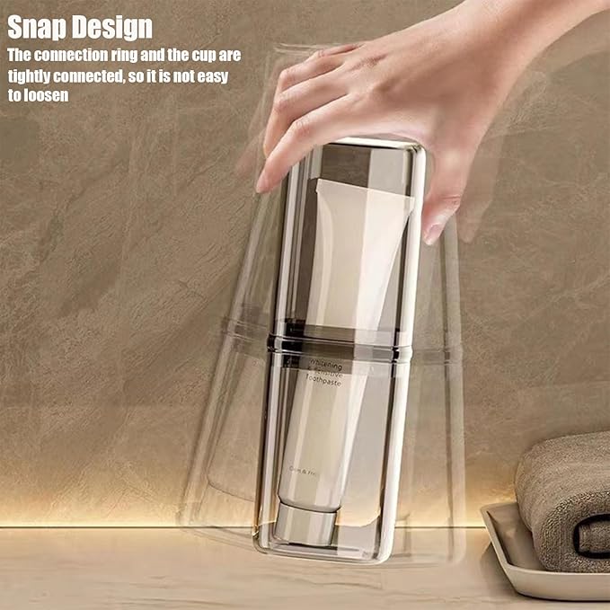 2Pcs Toothbrush Cup Toothbrush Travel Case, Travel Toothbrush Holder Case with Cover Portable Multifunctional Toothbrush Cover, Suitable for Travel Business Camping Bathroom School or Daily Uses