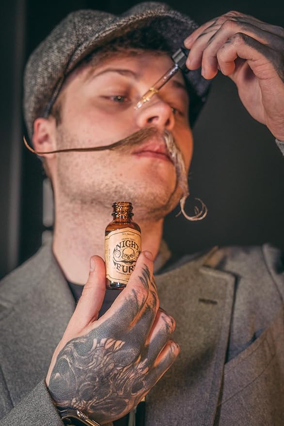 THE VINTAGE GROOMING CO. Death Grip Extra Strong Mustache Wax and Night Fury Mustache Wax Remover Oil Set