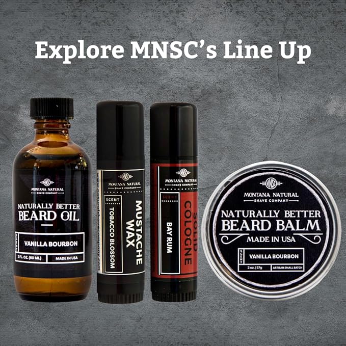 MNSC Fragrance Free Artisan Made Mustache Wax - Medium Hold Balm- All-Natural Beeswax and Plant-Based Oils, Petroleum-Free, Hypoallergenic Ingredients, Handmade in USA