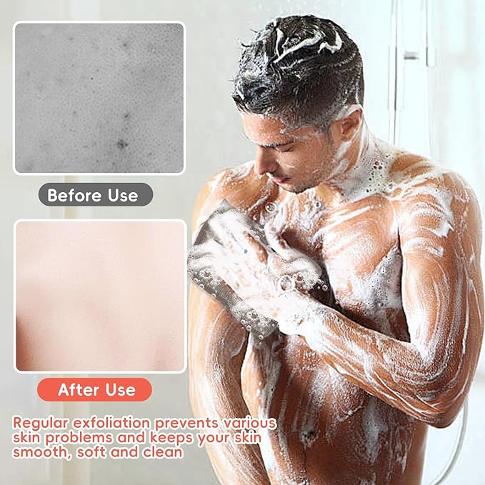 5PCS Exfoliating Washcloth for Face and Body, Dual Textured Wash Cloths for Showering, Travel Shower Rag Body Scrubber Face Wash Cloth for Women and Men (10.23 x 9.45inch)