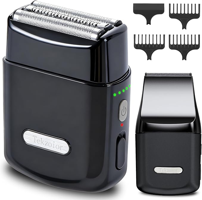 Men's 2-in-1 Rechargeable Foil Shaver & Hair Clipper, Beard & Sideburn Grooming Trimmer, 3 Floating Blades Electric Razor, 7200RPM High-Speed Motor, IPX7 Waterproof, Travel-Friendly