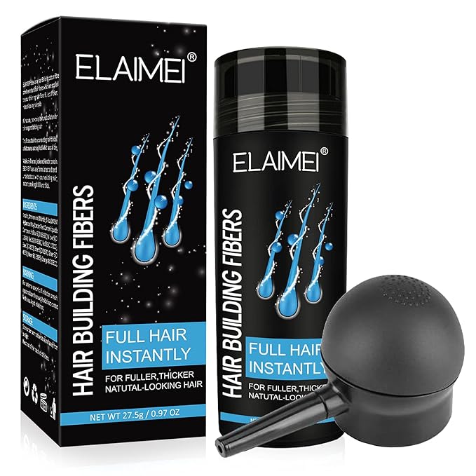 Hair Fibers for Thinning Hair Medium Brown, Hair Building Fibers for Men Women with Hair Fiber Applicator, Hair Building Fibers Refill Thicker Hair in 15 Seconds, Conceals Hair Loss & Look Younger