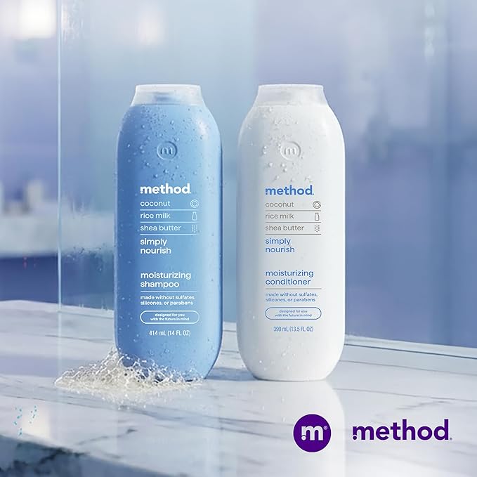 Method Moisturizing Shampoo, Simply Nourish - Instantly Hydrates and Revives Dry Hair, Safe for Color-Treated Hair - Sulfate Free, Paraben Free and Cruelty Free - 14 Fl Oz, Pack of 1