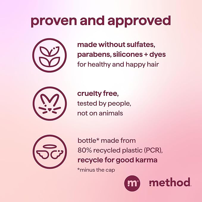 Method Pure Peace Volumizing Shampoo - For Thicker, Fuller and Visibly Hydrated Hair - Sulfate Free and Safe for Color-Treated Hair - 14 oz, Pack of 3