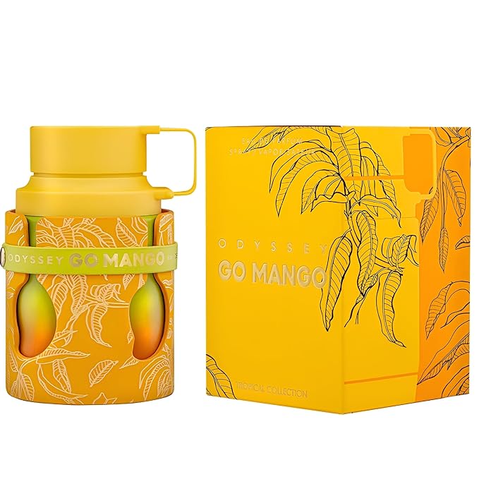 Armaf Odyssey Go Mango Tropical Collection – Fruity, Woody, Amber, Vanilla – Eau de Parfum Spray Long-Lasting Fragrance for Unisex, 3.4 Ounce / 100 ml