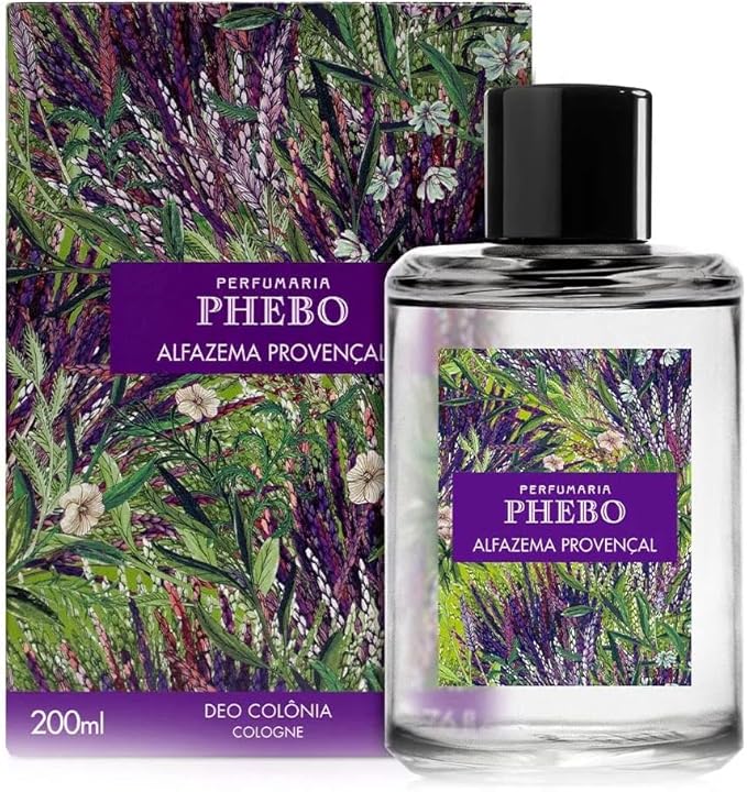 Linha Mediterraneo Phebo - Deo Colonia Alfazema Provencal 200 Ml - (Phebo Mediterranian Collection - Eau de Cologne Lavender From Provence 6.8 Fl Oz)