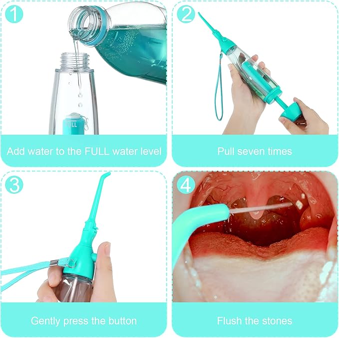 Water Dental Flosser for Teeth Oral Irrigator Water Teeth Cleaner Non Electric Portable Affordable Oral Irrigator Cordless Manual Air Pressure Simple Operation for Home and Travel