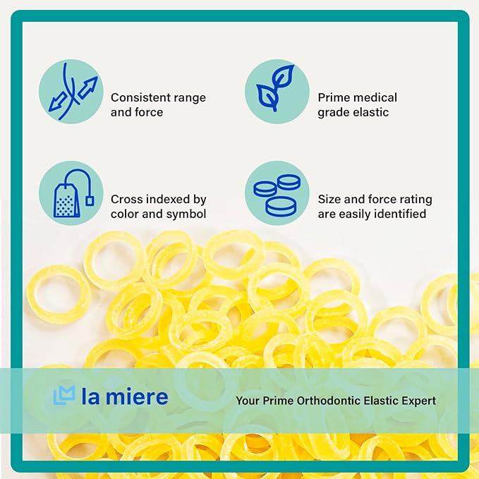 Amber Latex 100 counts, Intraoral Elastic Bands Orthodontic Elastics Dental Rubber Bands Made in US Heavy 5/16'', Amber Latex
