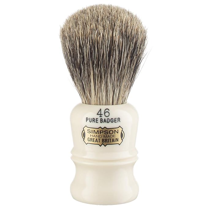 Simpson Berkeley 46 Pure Badger Shaving Brush - Handmade British Shaving Brush for Men - Premium Quality by Simpson Shaving Brushes (Berkeley 46 Pure Badger)