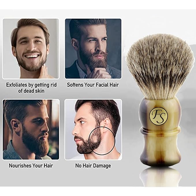 Shaving Brush for Men, Frank FS shaving Best Badger Hair Brushes with Resin Handle for Any Shaving Razors Birthday Gift(Knot size 20mm)