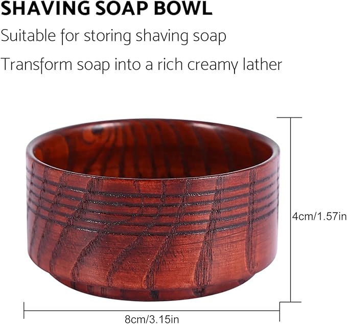 Semme Shaving Mug And Brush Set,Wooden Shaving Soap Bowl Cup Mug Tool For Man Shaver Cleansing Foam Round