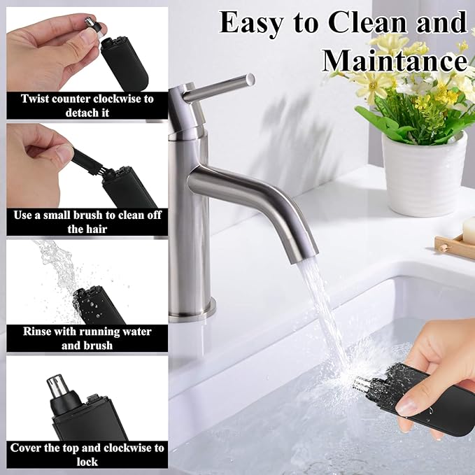 Portable Nose and Ear Trimmer Clipper for Men Women,2025 Professional LED Dsiplay Nose Hair Trimmer with Powerful Motor and Dual-Edge Blades for Smoother Cutting Mini Travel Size