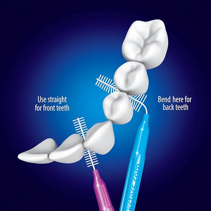 Piksters Interdental Brushes, 40 pk, Size 00, Interdental Tooth Brush for Extremely Tight Gaps, Gum Soft Bristles for Plaque Removal, Safe for Braces