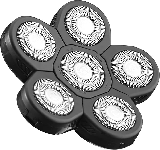 6 Blades Electric Head Shaver Replacement Heads Men's Electric Shaver Replacement Heads for Bald and Face