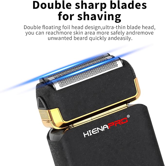 HIENA PRO Foil Shavers for Men- USB Rechargeable with LCD Display, Dual Blades, New Electric Razor for Men Face - Professional Cordless Shaving