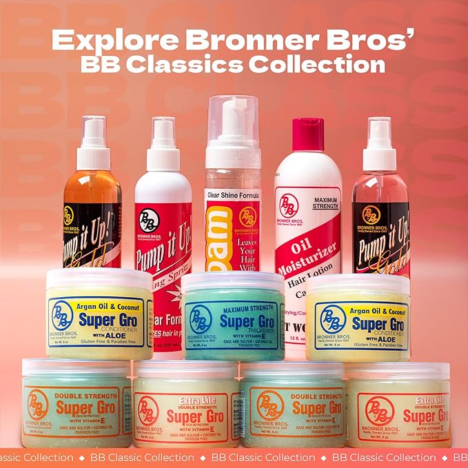 Bronner Brothers Maximum Strength Super Gro Hair Dress & Scalp Treatment – Coconut Oil, Vitamins E, A & D, Sage & Sulfur – For Dry Scalp Care, Breakage Support, Shine & Healthy-Looking Hair – 6oz