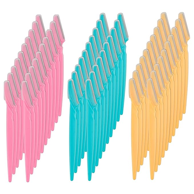 Eyebrow Razor 62 Pcs Multipurpose Exfoliating Dermaplaning Tool Trimming and Shaving Grooming for Face and Eyebrow Shaper for Women and Man Mooerca