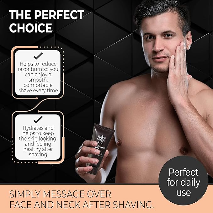 Salt Cellar Dead Sea Aftershave Balm – All-Natural Men’s After Shave with Botanical Extracts. Soothes Razor Burn, Hydrates Skin, and Absorbs Fast. Paraben-free. (Pack of 3, Dead Sea Minerals)