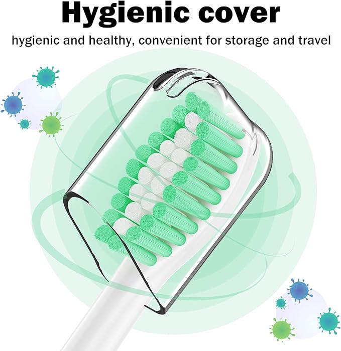 Replacement Toothbrush Heads for Philips Sonicare E-Series/Essence/Xtreme/Elite and Other Screw-on Electric Toothbrush Models, 12 Pack, Dupont Bristles