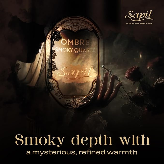 Sapil Ombre Smoky Quartz Eau de Parfum – Long Lasting Unisex Spicy Woody Perfume | Ginger, Cinnamon & Vanilla Notes | Warm Smoky Signature Fragrance | 3.4 oz / 100ml