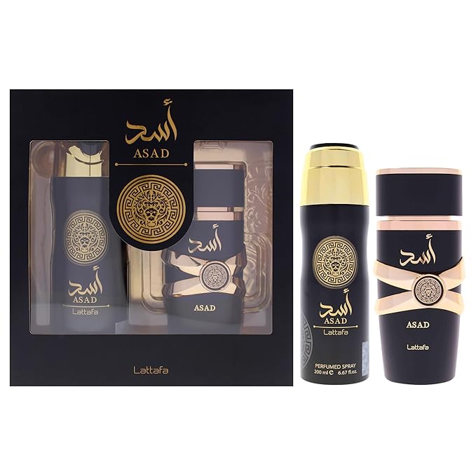 Lattafa Asad 2 Pcs Gift Set With 100ml Edp + 200ml Perfumed Spray