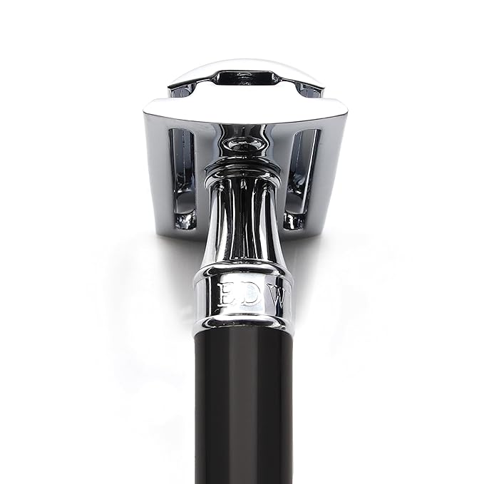 Edwin Jagger DE86 Classic Double Edge Manual Eco-Friendly and Reusable Safety Razor for Men and Women for Shaving Cream or Soap Fits All DE Razor Blades (Imitation Ebony)