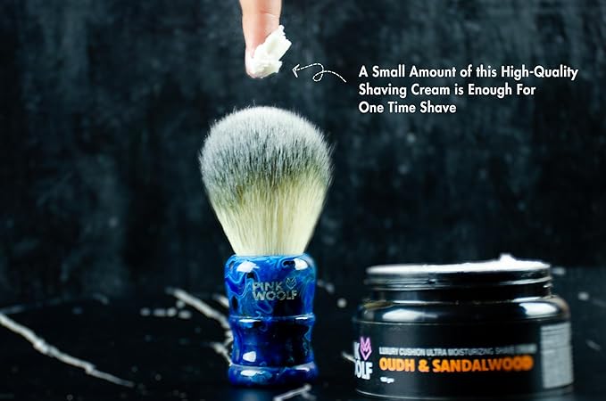 Synthetic Shaving Brush for Men | 28mm Knot | Handcrafted Gloss Resin Handle | Create Monster Lather for Daily Wet Shave with Razor and Cream | Blue Monster Shaving Brush