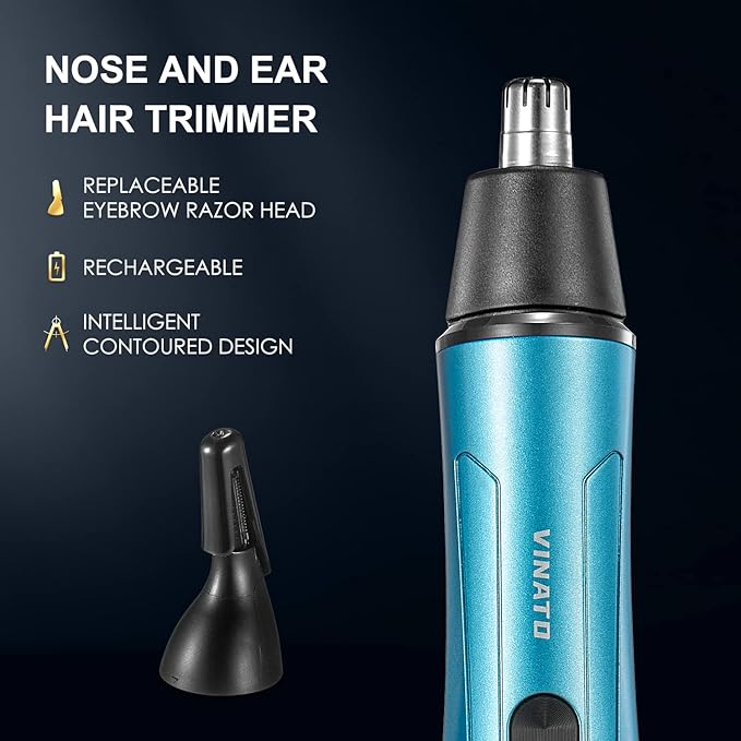 VINATO Electric Trimmer Set - All-in-one Mens Grooming Kit, Body & Beard Razor, Nose Trimmer