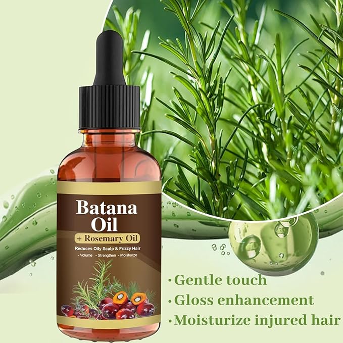Batana Oil for Hair Growth with Rosemary Serum, Scalp Treatment for Thinning Hair Regrowth Thickening, Strength Hair Root for Women Men Hair Care (1 Pcs)