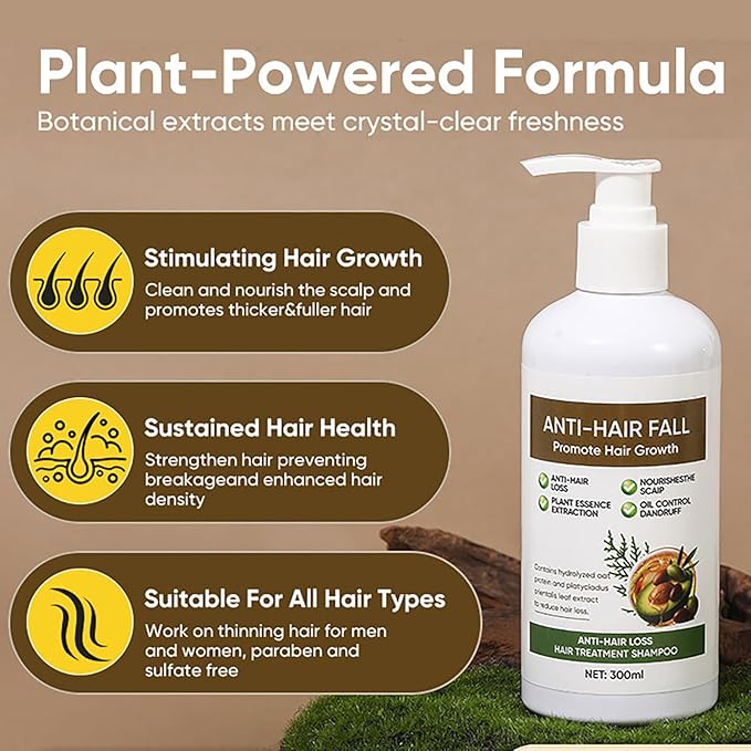 10.14 fl Oz Anti Hair Loss & Hair Fall Shampoo for Women - Daily Routine Shampoo to Strengthen Roots, Prevent Hair Loss & Nourish for Voluminous, Hydrated Hair