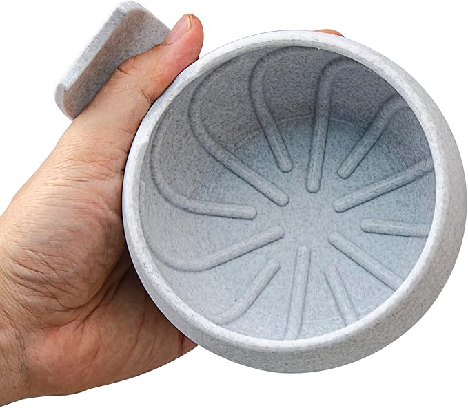 Grandslam Shaving Soap Bowl Kit For Men, Shaving Brush and Bowl, Shaving Bowl with Ridges, Shaving Mug with Brush Stand, Shaving Soap Bowl with Knob Handle, Great for Traveling and Use at Home