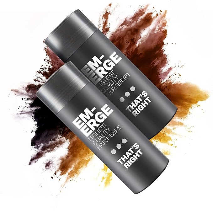 Emerge Hair Building Fibers: Instantly Thickens Hair, Blends Seamlessly, 8 Colors, Weather-Resistant, 1-Pack (Light Brown)