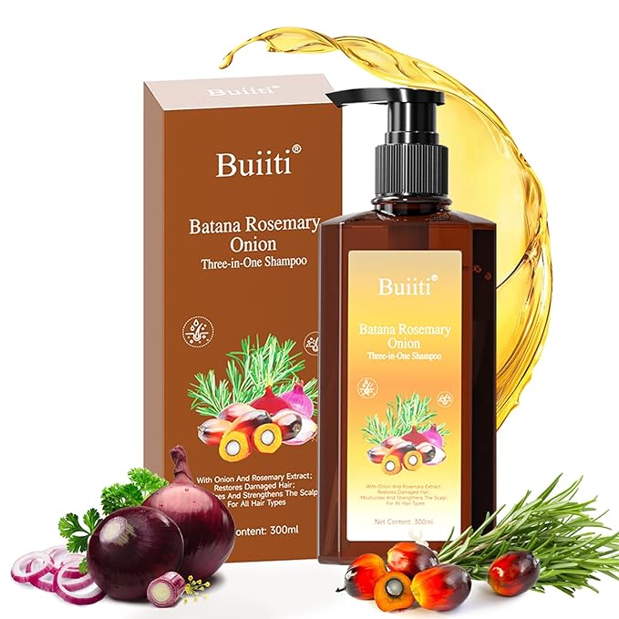 Batana Oil Shampoo for Hair Growth – Infused with Rosemary & Onion, Anti Hair Loss & Thickening Treatment for Women & Men, Promotes Regrowth, Sulfate Free Natural Formula, 10.14 fl oz