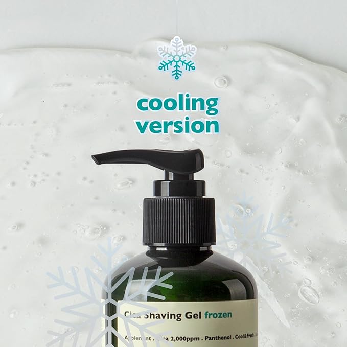 Cica Shaving Gel Frozen - Transparent Sensitive Skin Cooling Care designed to calm and refresh (8.45 Fl Oz)