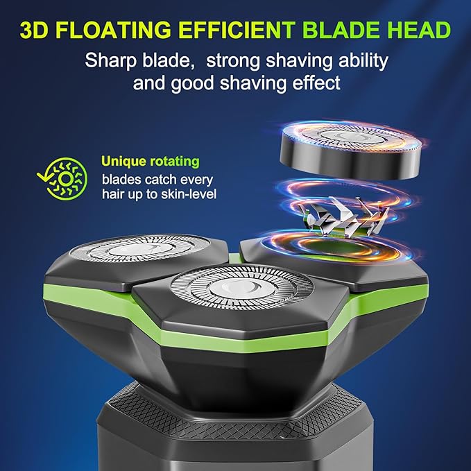 Electric Razor for Men - Electric Shavers for Men with Magnetic Detachable Head, 3D Floating Head, Ideal for Travel, Office, and Business Trips