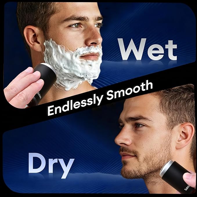 Mini Electric Shaver for Men, Small Face Shaver, Pocket Size Cordless Razor, Foil Shaver Body Hair Groomers, Wet & Dry Use, USB Rechargeable Compact Beard Trimmer for Travel, Car & Home