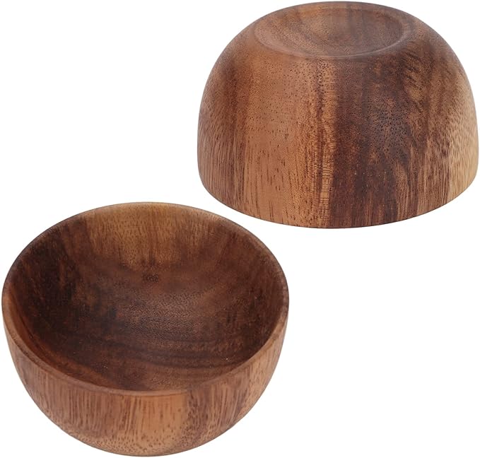 Wooden Shaving Soap Bowl, Large Capacity Acacia Wood Shave Cream Cup for Men, Portable Foaming Shaving Soap Container with for Home Barber Shop Use