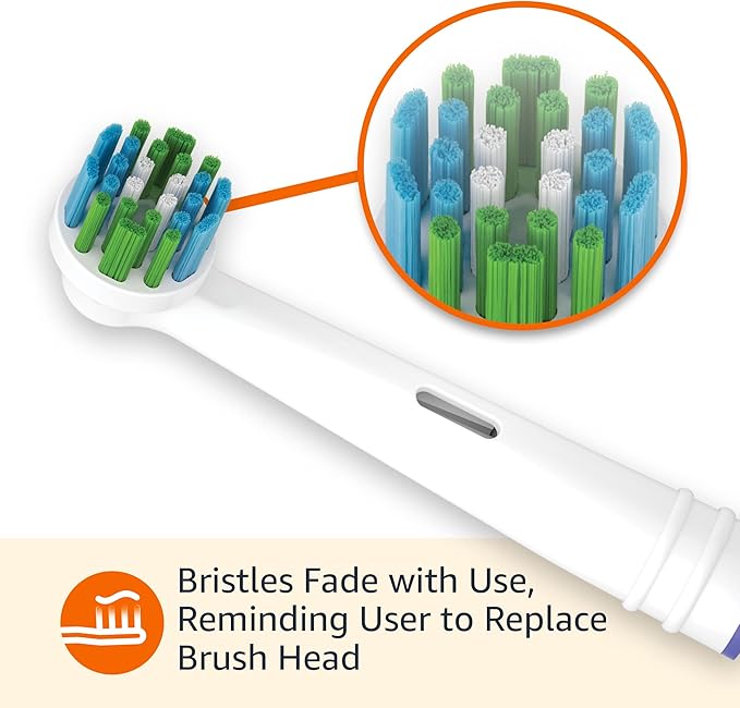 Amazon Basics Electric Toothbrush Replacement Heads, Action Clean, Compatible with Most Oral-B Brushes, White, 5 Count (Previously Solimo)
