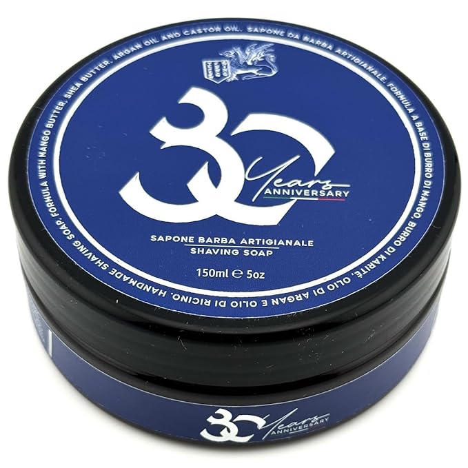 TFS 80th Anniversary Shaving Soap Cream – Artisan Men’s Shaving Soap Made in Italy, Citrus Floral Woody Fragrance, Rich Protective Lather, Moisturizing Formula for Smooth Shave – 150ml