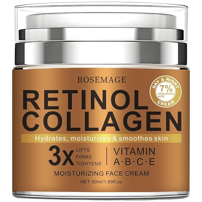 Men's Face Cream Moisturizer - Anti-Aging Cream For Men, Collagen, Retinol & Hyaluronic Acid - Day & Night - Facial Skin Care- Anti Wrinkle