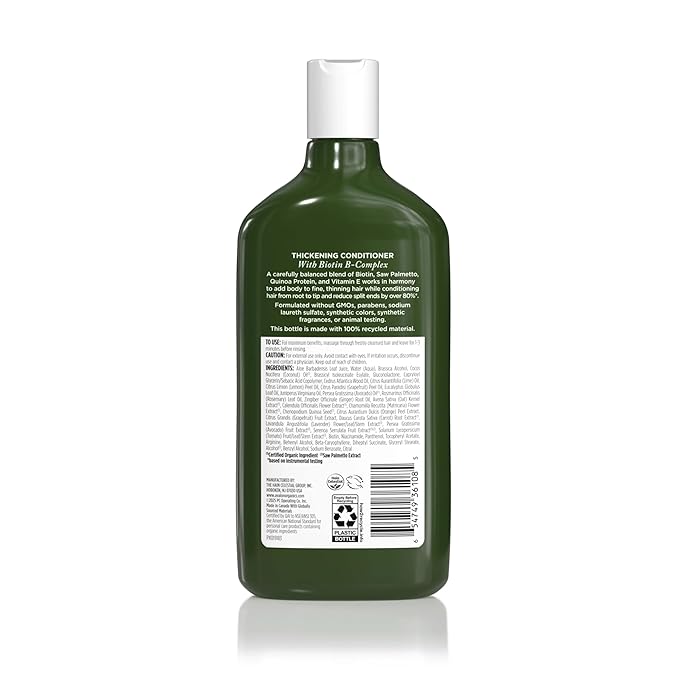 Avalon Organics All Natural Biotin B-Complex Therapy Conditioner, 11 Fl Oz