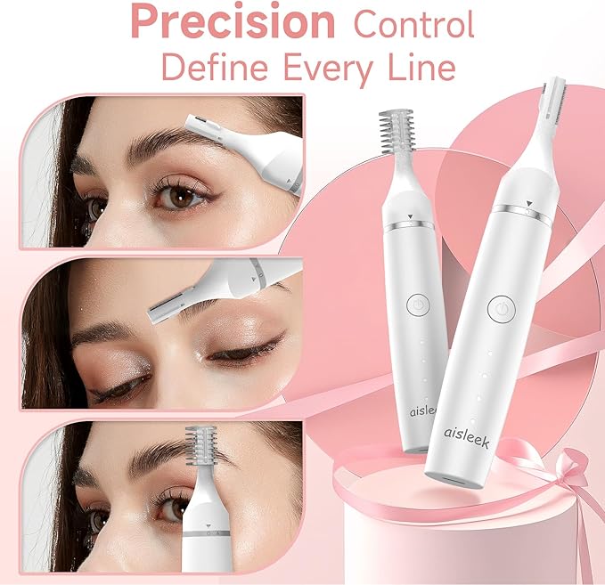 Nose Hair Trimmer for Women & Men, 3-in-1 Facial Hair Remover for Peach Fuzz, Eyebrow Trimmer, Shaper & Shaver, Ear & Face Grooming Kit, USB-C Rechargeable, Painless, Dry Use, Compact & Travel-Ready