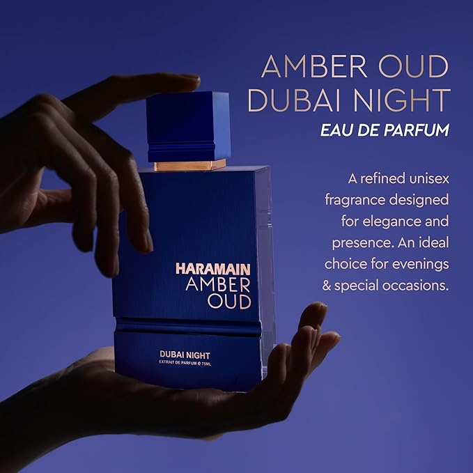 Al Haramain Amber Oud Eau de Parfum with Atomizer – Dubai Night – Unisex Ladies & Mens Cologne – Men/Women's Cologne Spray – Perfume for Men & Women: Amber, Bergamot, Vanilla, White Musk (2.53 oz)