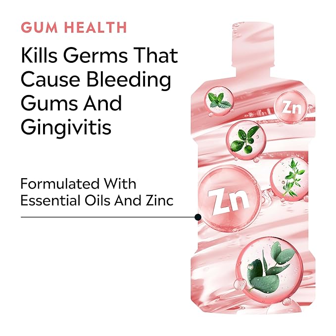 Listerine Clinical Solutions Gum Health Antiseptic Mouthwash, Antigingivitis & Antiplaque Oral Rinse Helps Prevent Plaque Buildup & Immediately Kills Germs for Healthier Gums, ICY Mint, 1 L